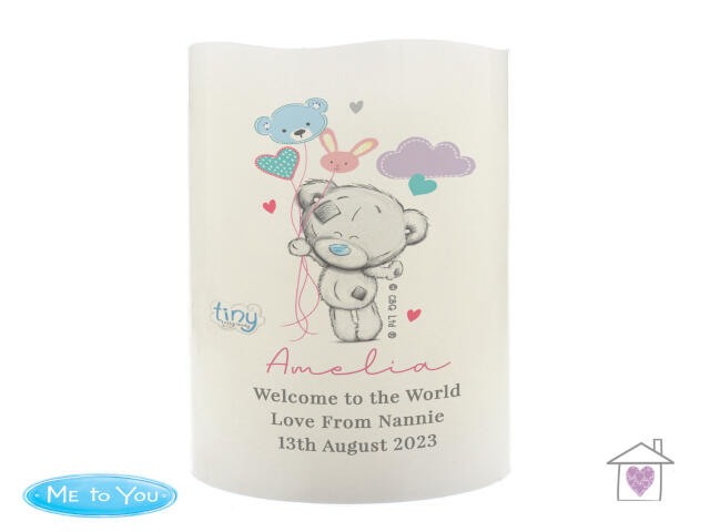 Personalised Tiny Tatty Teddy Dream Big Pink Nightlight LED Candle - Image 5