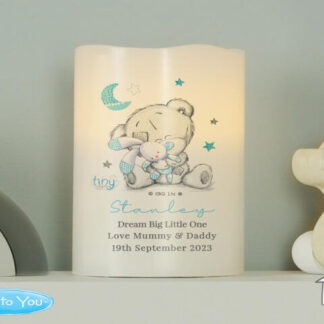Personalised Tiny Tatty Teddy Dream Big Blue Nightlight LED Candle