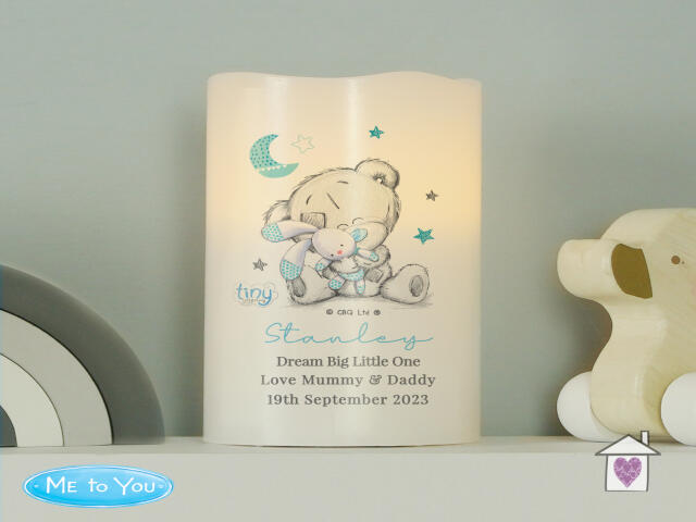 Personalised Tiny Tatty Teddy Dream Big Pink Nightlight LED Candle - Image 4