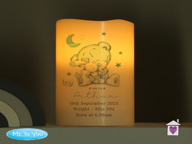 Personalised Tiny Tatty Teddy Dream Big Blue Nightlight LED Candle - Image 4