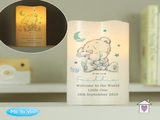 Personalised Tiny Tatty Teddy Dream Big Blue Nightlight LED Candle - Image 3